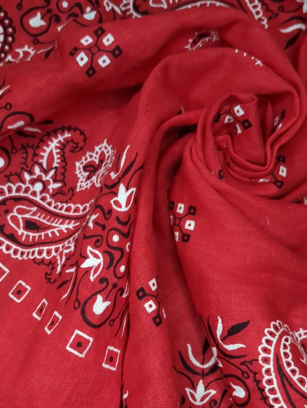 Vintage 1970s Red Classic Bandana Scarf Western Rodeo Cowboy Cowgirl RN13960